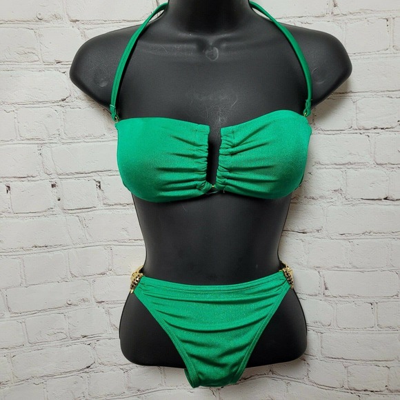 Victoria's Secret Green Jaguar Two Piece Swimsuit